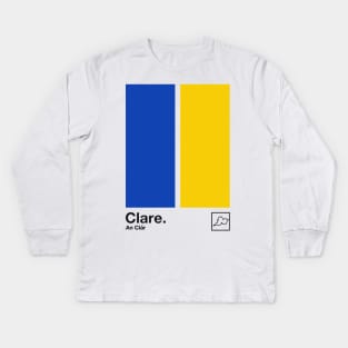 County Clare / Original Retro Style Minimalist Poster Design Kids Long Sleeve T-Shirt